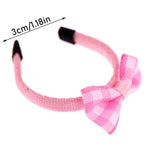 bandeau cheveux enfantin carreaux violet bleu jaune vert rose blanc clip métal 3cm