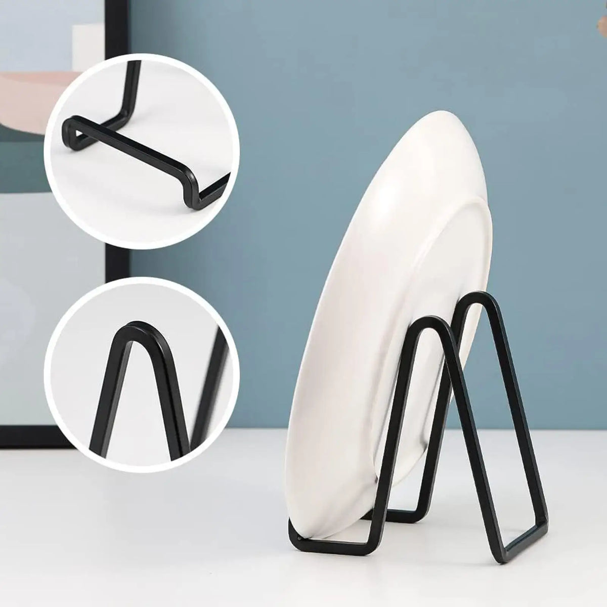 support table minimaliste noir réutilisable cuisine fer sans motif