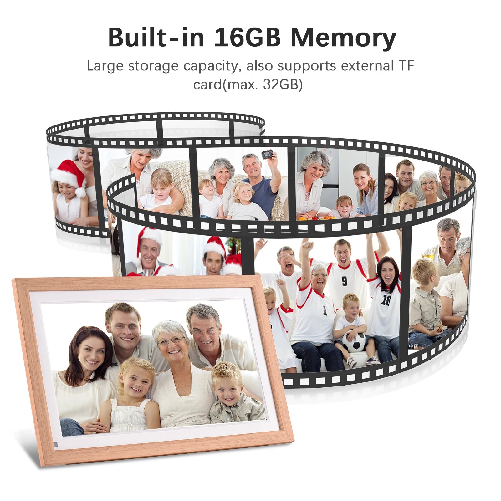 Cadre photo numérique avec support arrière pour installation murale