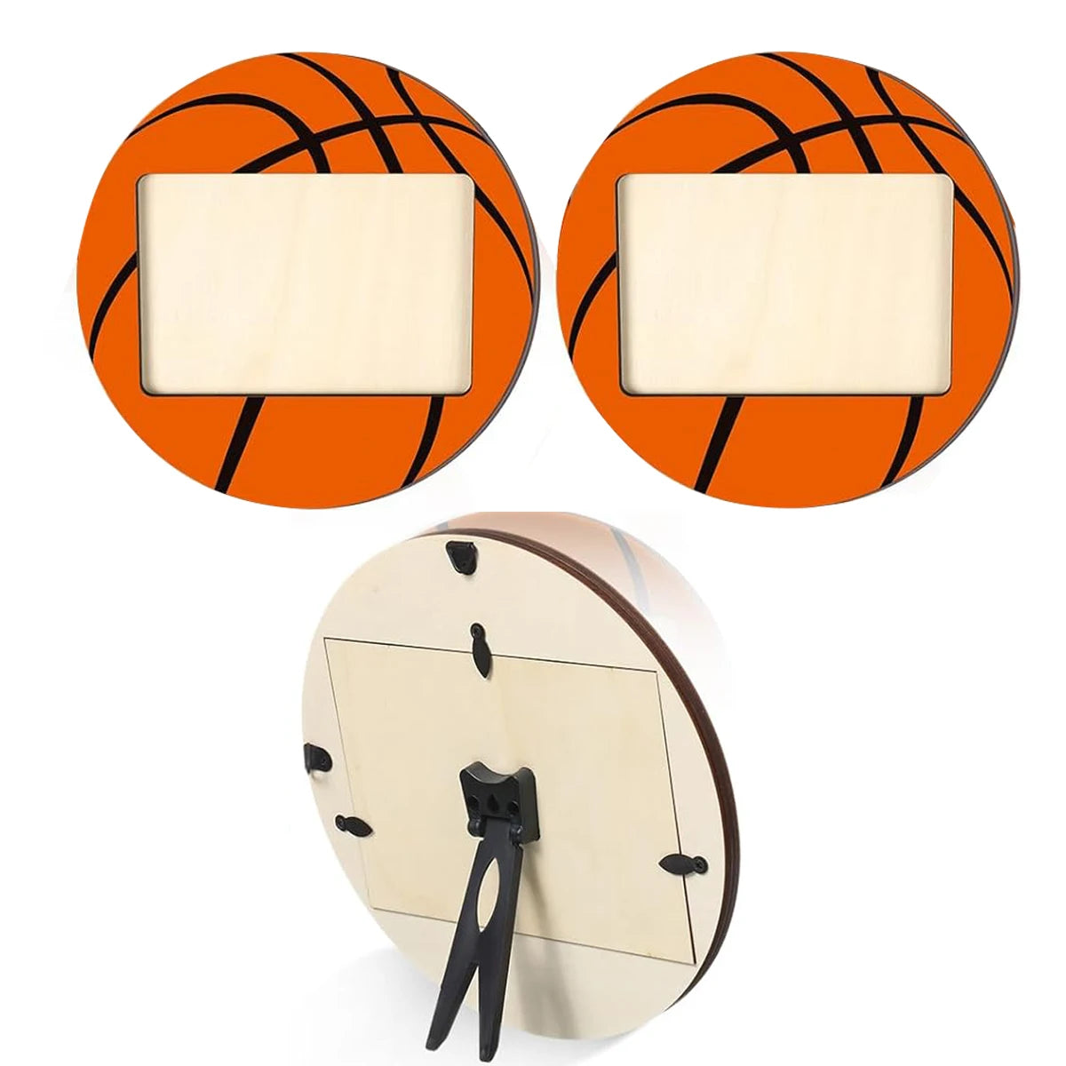 cadres photo moderne basketball orange clips 4x6 noir bois sportifs