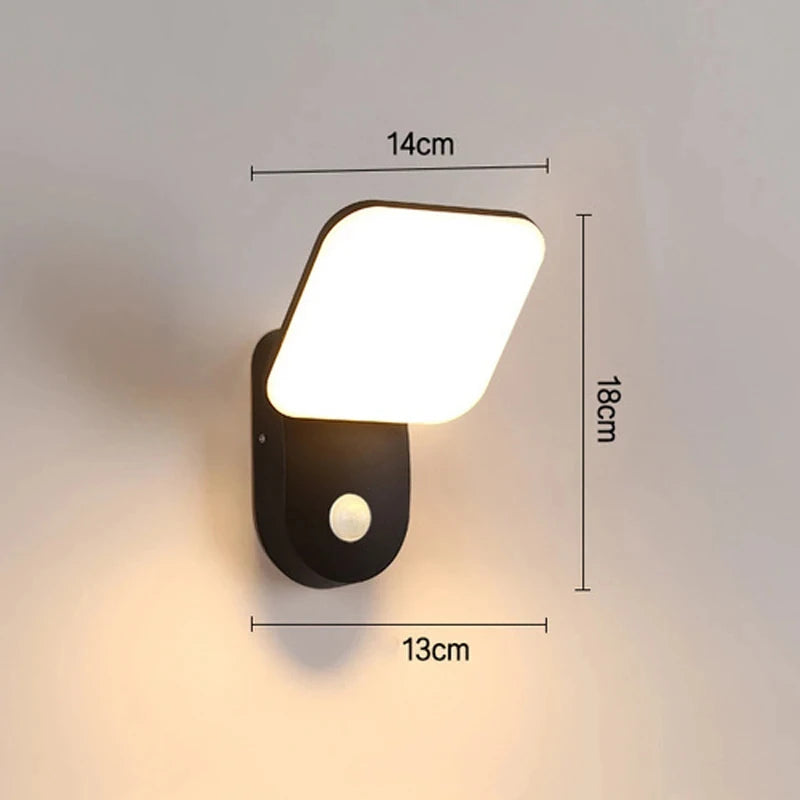 applique murale moderne détecteur mouvement induction lumiere led blanc noir chambre entrée étude salle