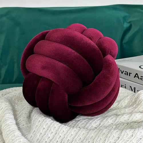 coussin boule nouée velours doux décoration moderne canapé lit salon élégant