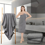 serviettes bain microfibre absorbantes rayées gris rose orange rouge bleu rapide séchage moderne confortables