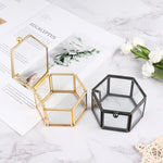 Boîte à bijoux en verre géométrique blanche
