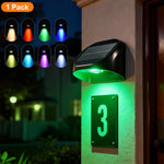 applique murale solaire noire moderne ip65 rgb lumiere exterieure automatique 60lumens