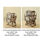 cadre photo vintage grande roue transparent bronze or argenté decoration florale photos inclusion industrielle