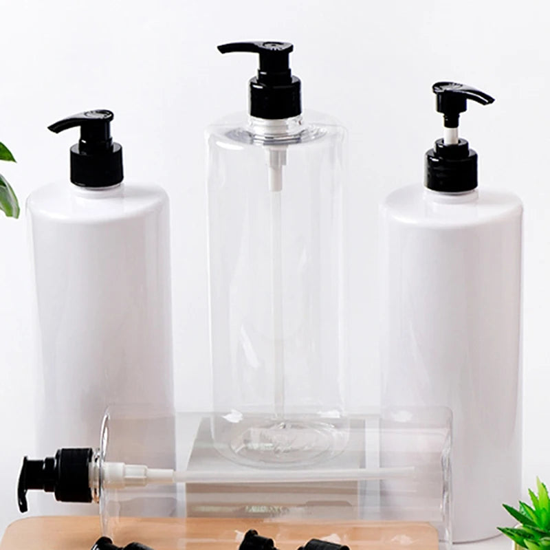 flacons cosmétiques pompe blanc noir moderne minimaliste 24cm 8.3cm rechargeable 1000ml