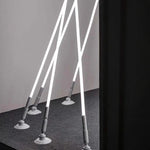 bases tube néon blanc led lisse moderne clips fixation câbles connexion accessoire lumineux minimaliste