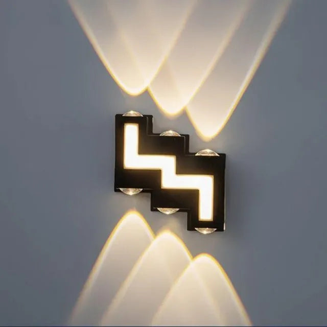 applique murale led noir géométrique contemporain éclairage mur fixé 90260v 60249 lumens chambre entrée