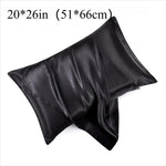 taies d'oreiller satinées anti allergiques polyester lave machine fermeture enveloppe douces peau couleur blanche