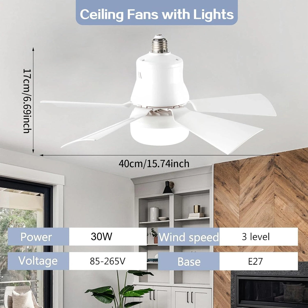 ventilateur led noir moderne télécommande variateur intensité aération chambre salon
