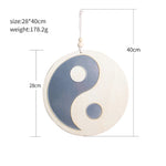décoration murale yin yang bois miroir bohème zen minimaliste suspension