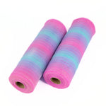 ruban filet polyester rayures horizontales rose bleu vert clair moderne 10 pouces large 10