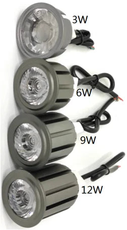 Spot LED gris métallisé 50mm moderne télécommande câble noir 12V 24V RGB