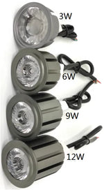 Spot LED gris métallisé 50mm moderne télécommande câble noir 12V 24V RGB