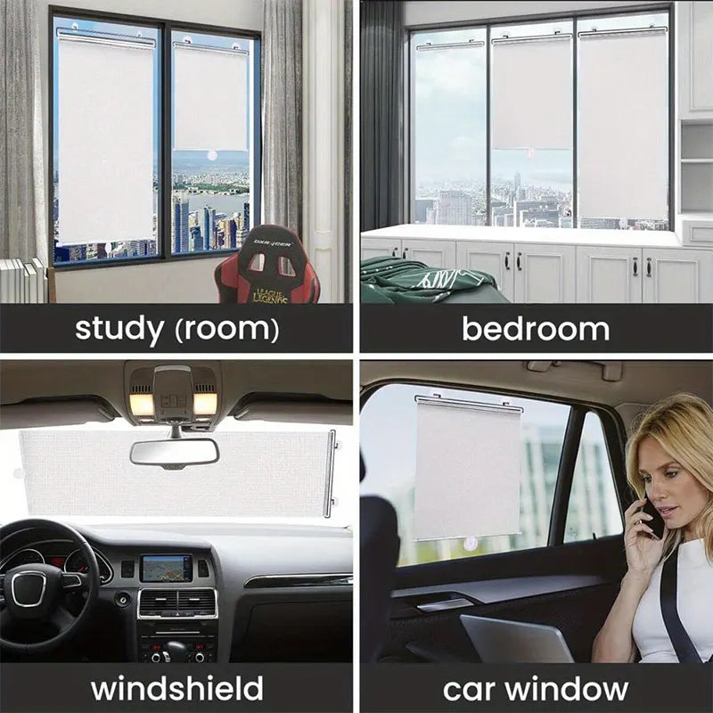rideaux enrouleurs sans perçage blancs stores verticaux opaques moderne clips magnétiquesintérieur chambre kitchen no