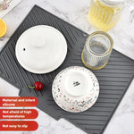 tapis drainage silicone gris moderne rayures diagonales antidérapant respectueux environnementuisine