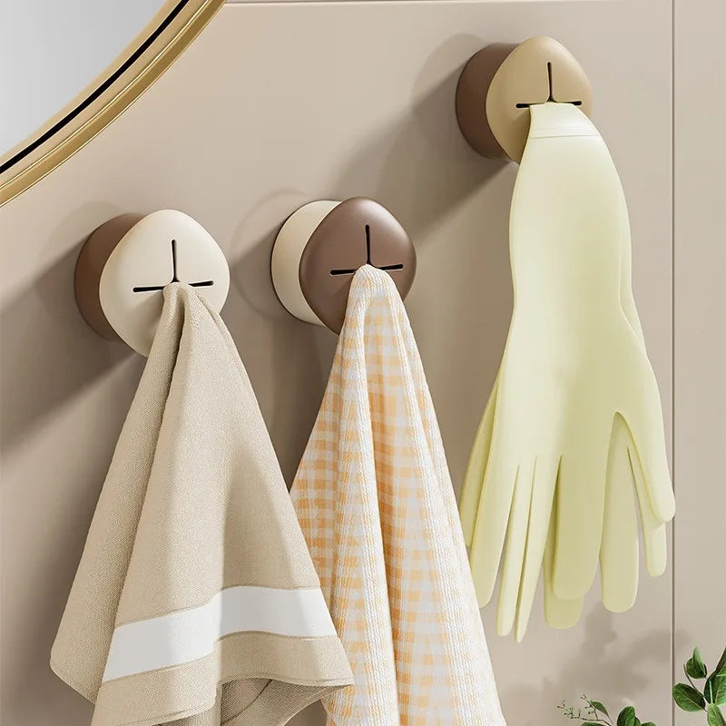 porte serviettes auto adhésifs moderne couleur beige marron motif central serviette gant cuisine minimaliste