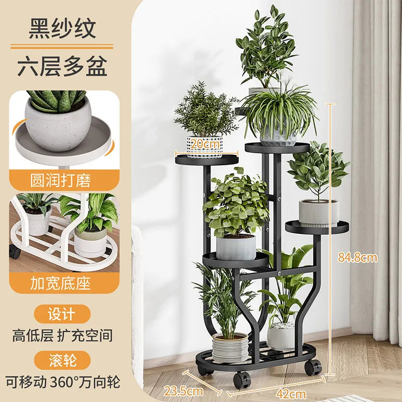 support plantes métal moderne niveaux noir blanc doré vis fixations