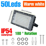 projecteur led extérieur moderne 220v noir 4vis 4rondelles 2clous 274mm139mm