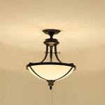 lampe vintage classique noir motif floral doré opale éclairage quotidien led e27