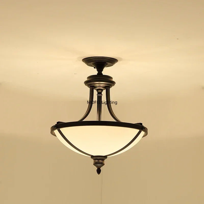 lampe vintage classique noir motif floral doré opale éclairage quotidien led e27