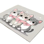 tapis antidérapant imperméable dessin animé chats couleurs variées toile jute cartoon assiettes alimentation chats