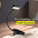 lampe lecture portable noir moderne clip batterie piles flexible étude chambre veilleuse