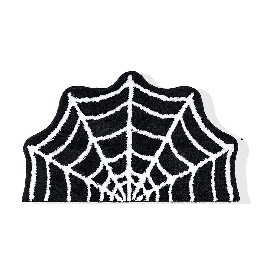 tapis acrylique antidérapant toile d'araignée noir blanc moderne salle bain cuisine intérieur