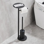 Support papier toilette multifonctionnel moderne acier inoxydable noir durable porte brosse wc papier toilette
