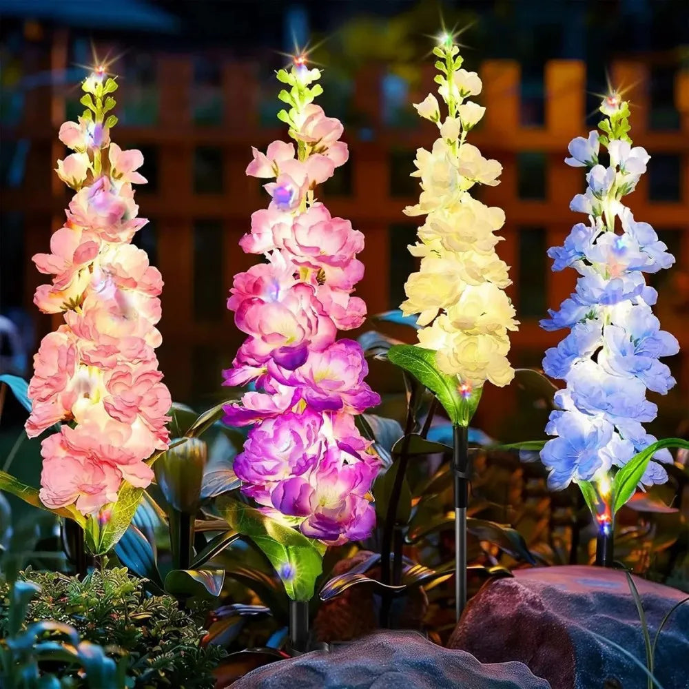 décoration extérieure plante artificielle lumineuse fleur cloche multicolore moderneextérieur jardin patio mariage