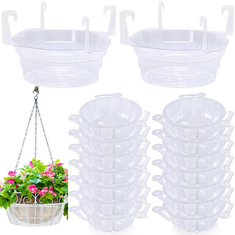 plateau suspendu cache pot transparent moderne pot fleurs crochets métalliques pratique 10 12 pouces