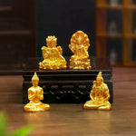 statues bouddha or art asiatique décoratives base bois motifs sculptés