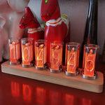 horloge numérique nixie vintage affichage chiffres bois clair figurines chevaux đèn số điện tử