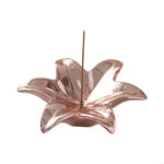 support encens fleur rose pâle doré moderne texture lisse brillante argenté