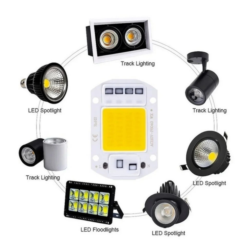 éclairage led cob 20w 30w 50w ip65 smart ic diy blanc jaune moderne