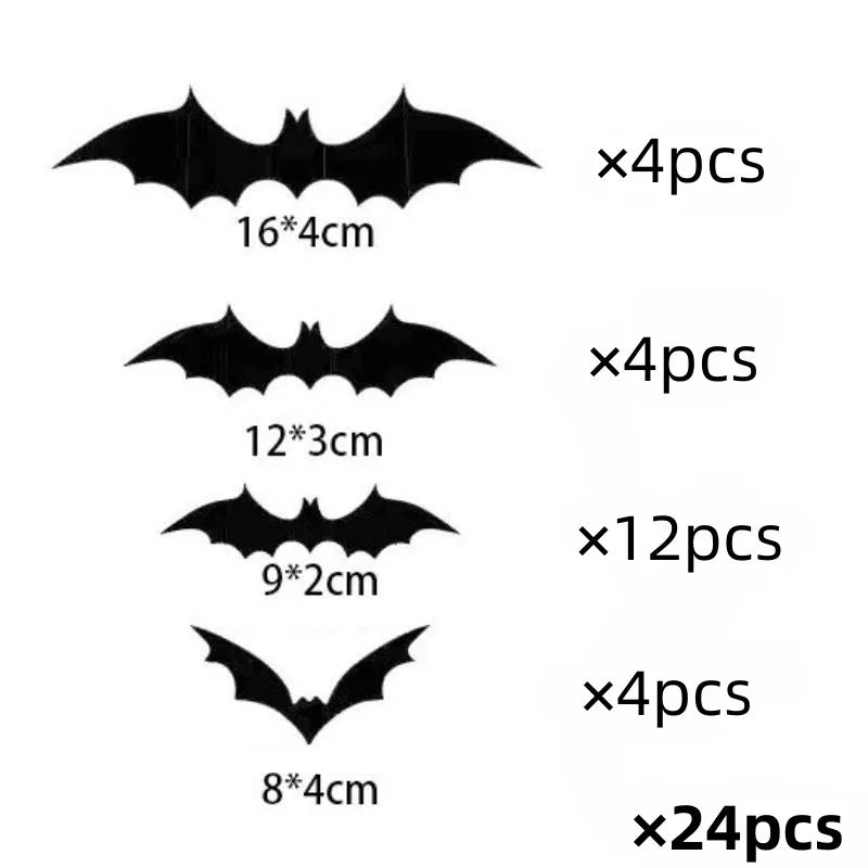 sticker 3d chauve souris halloween decoration noire adhésive effrayante pvc gothiqueextérieur 120pièces