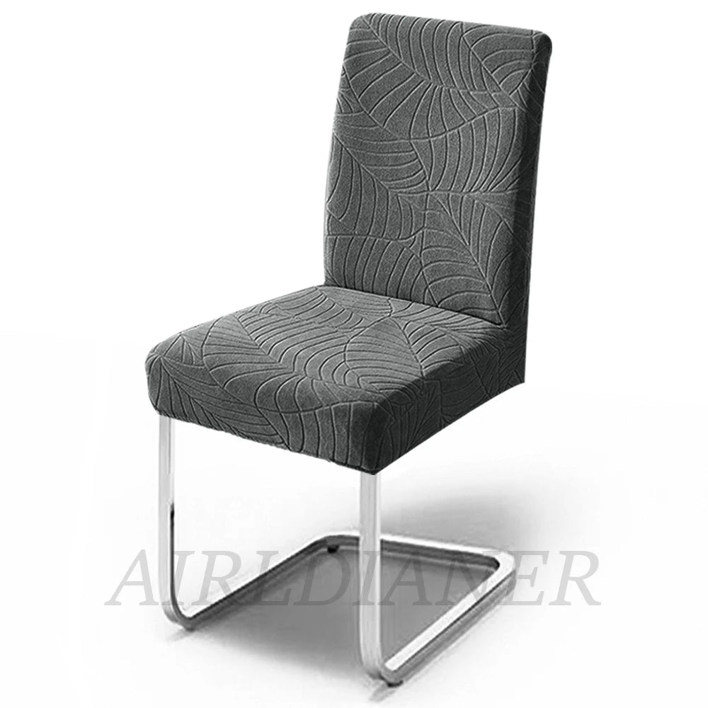 housse chaise gris feuilles moderne élastique polyester extensible mariage banquetôtel salle manger