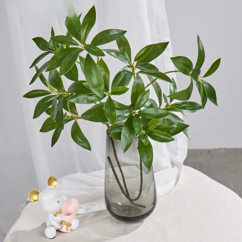plantes artificielles feuilles soie vert brillantes décoration intérieure moderne 75cm sans pot