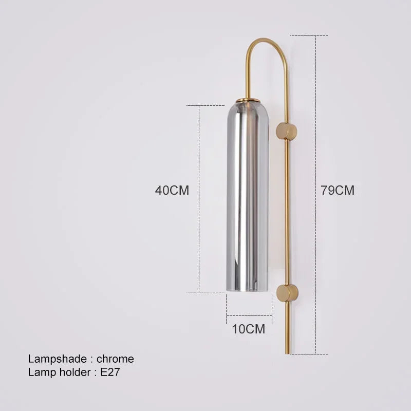 lampe murale moderne or argent transparente élégante câble électrique fixée chambre cuisine