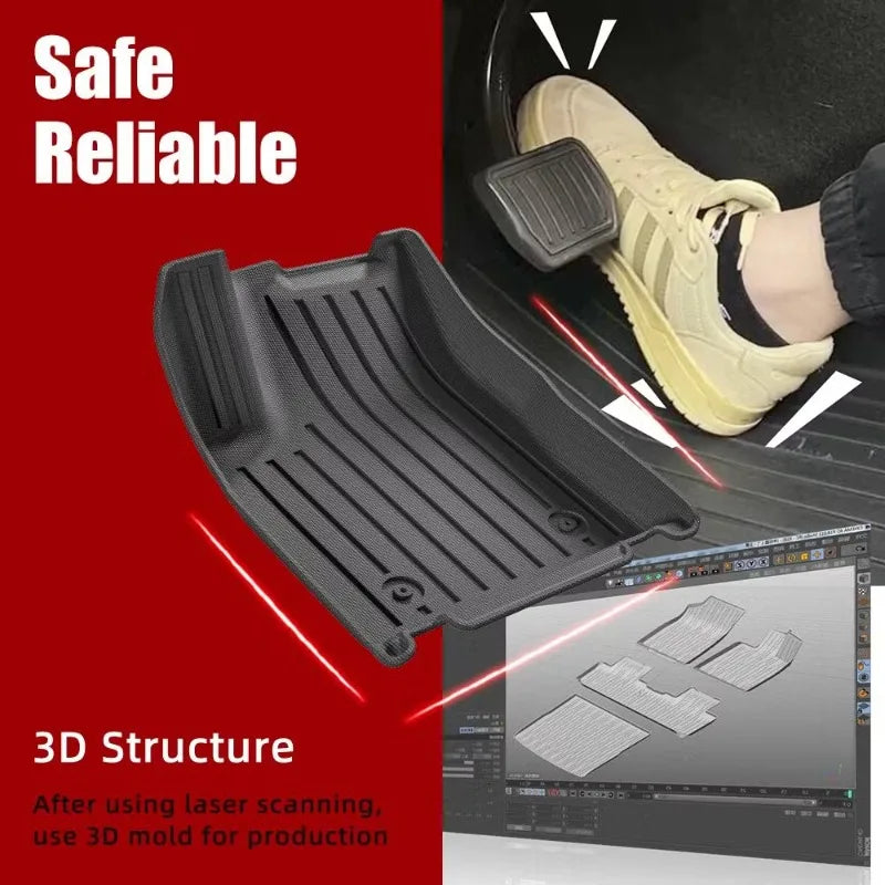 tapis sol voiture noir rayures horizontales moderne tpe imperméable facile nettoyer fibre synthétique