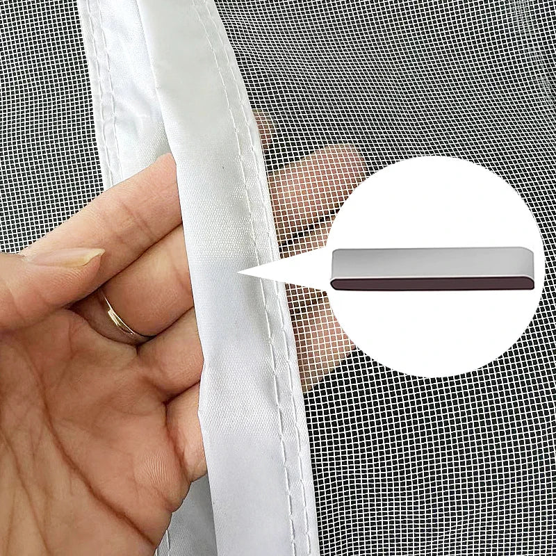 rideau anti moustiques blanc aimants auto adhésifs porte maille fine intérieur moderne