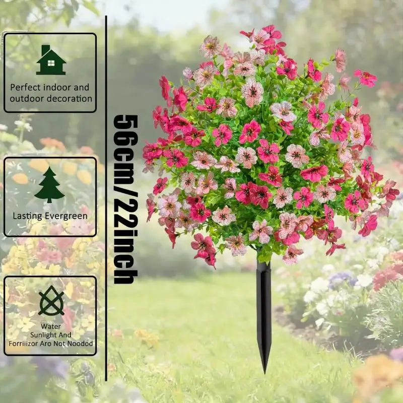bouquet fleurs artificielles multicolore réaliste intérieur extérieur décoration jardin fleuri tringle fixations