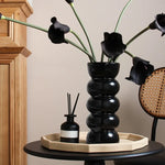 vase céramique noir moderne rond concave décoration intérieure hydroponique arrangement fleurs