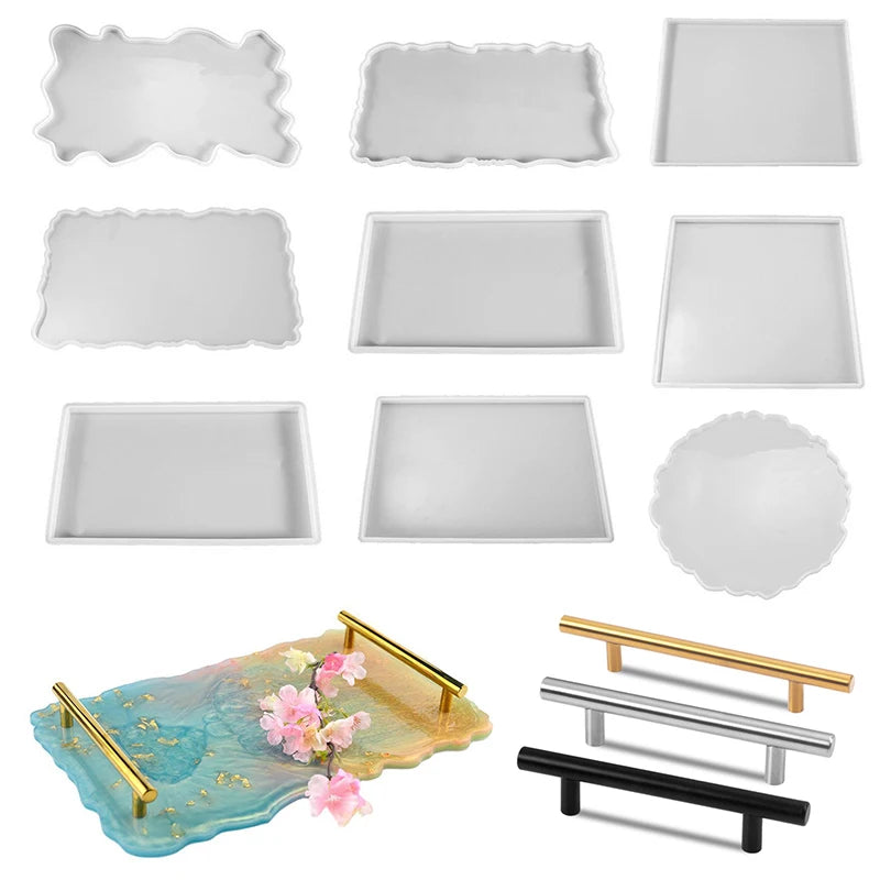moule silicone plateau décoratif résine époxy marbré translucide création artisanale maison moderne
