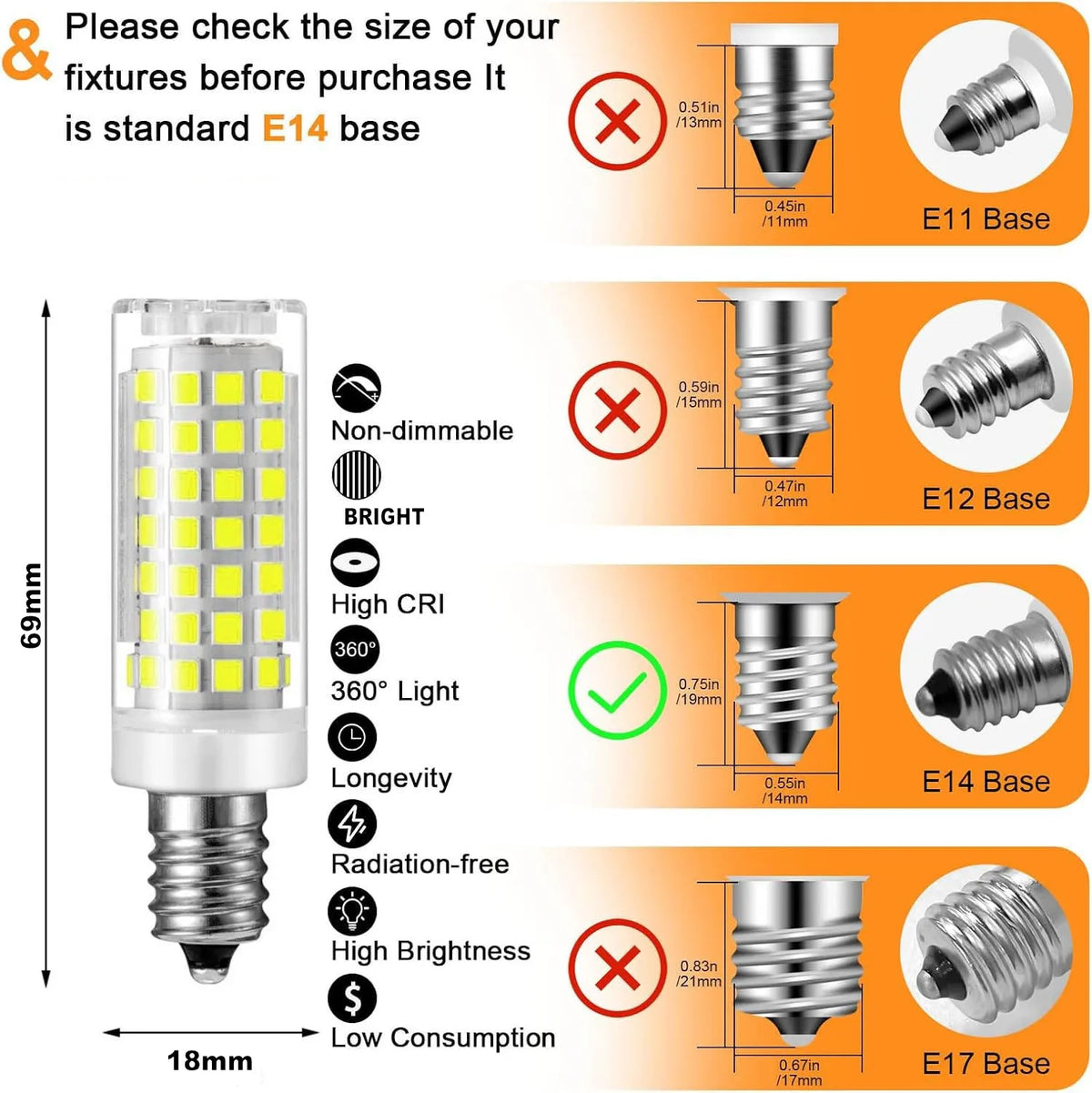 ampoules led e14 12w 15w 18w 7w 9w 220v 240v blanc carrés jaunes moderne