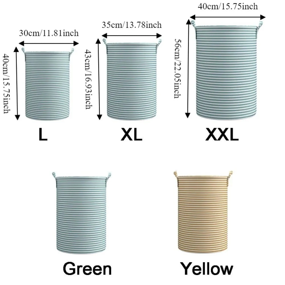 panier linge vert rayures horizontales pliable poignée annaux métalliques moderne sans bpa pvc