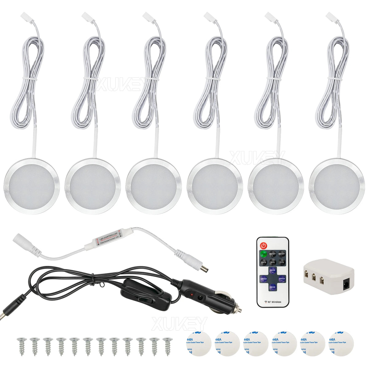 luminaire voiture blanc moderne led 12v télécommande câble adaptateur vis double face
