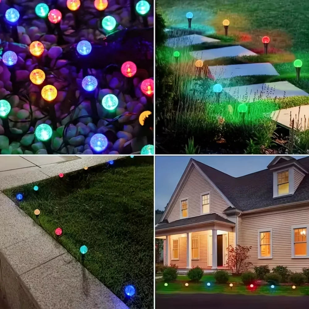 éclairage solaire multicolore translucides modernes jardin noël 20led 30led rgbextérieur patio