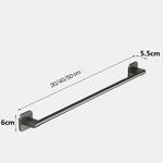 porte serviettes mural adhésif gris lisse moderne salle bain barre 30cm 40cm 50cm papier